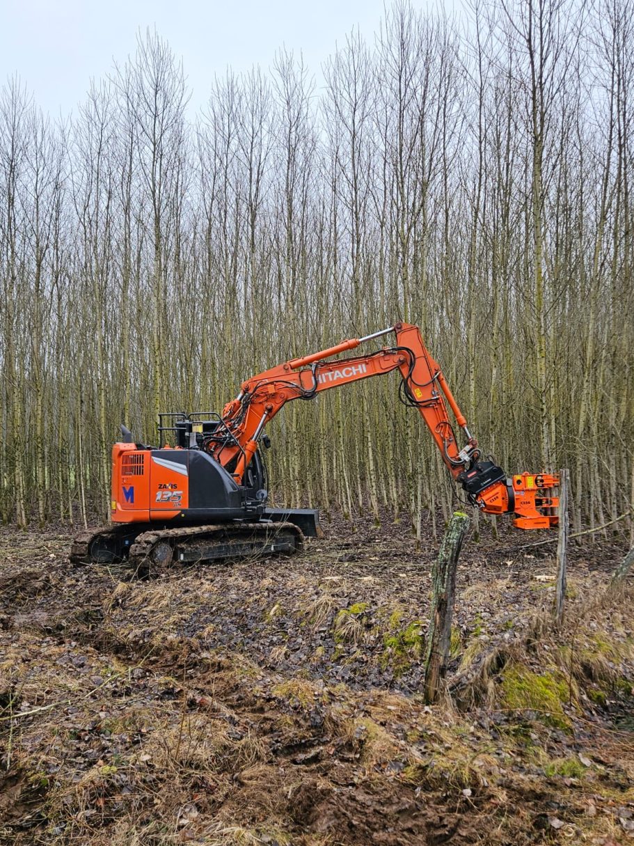 Hitachi 135 mit Woodcracker C250 Hitachi 135 mit Woodcracker C250