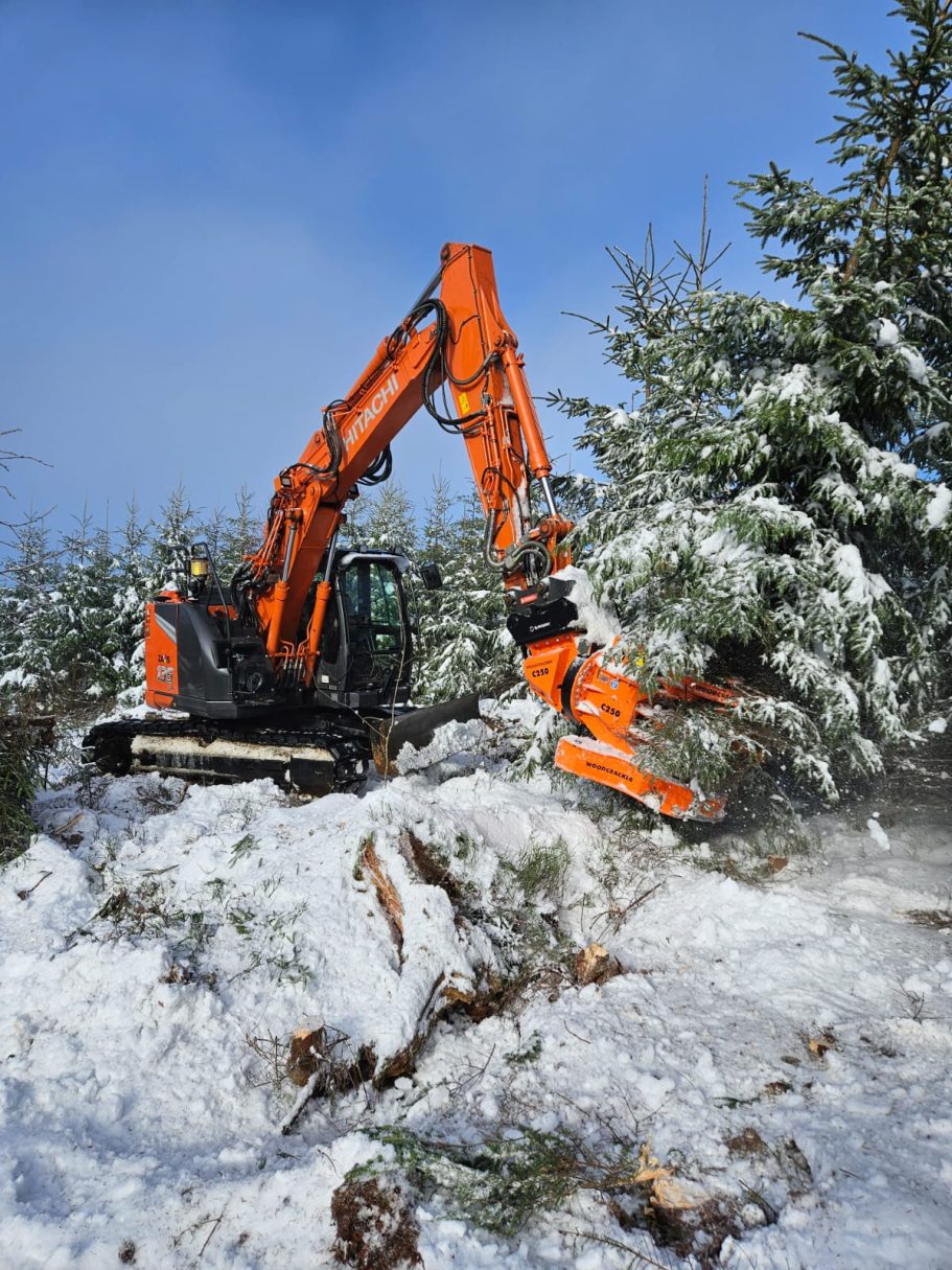 Hitachi 135 mit Woodcracker C250 Hitachi 135 mit Woodcracker C250